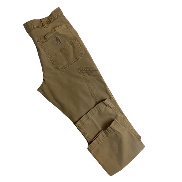 Carhartt Relaxed Fit Work Pants youth 33x30 Beige Cotton Blend 102291-253 - Picture 9 of 14